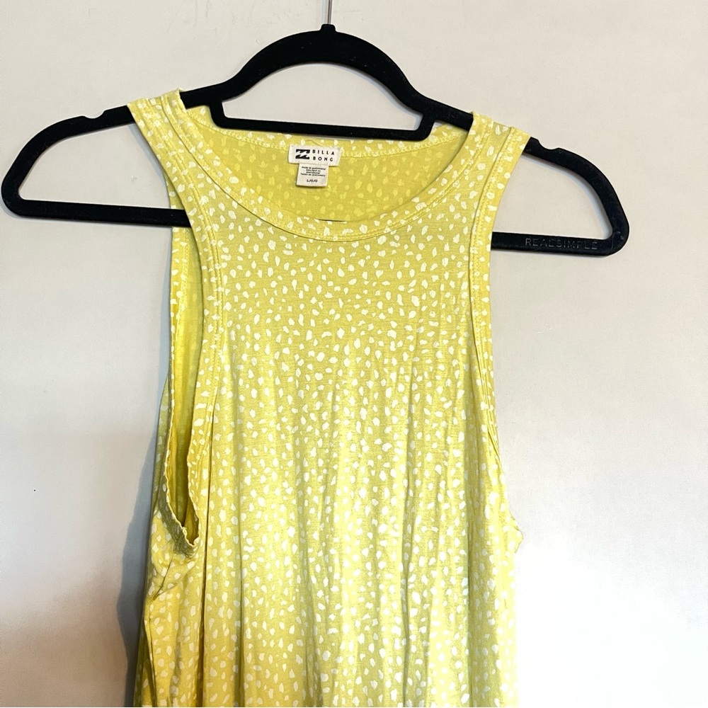 BILLABONG Tomboy Knit Midi Dress Sleeveless Sz L Large Yellow Leopard Print - Picture 4 of 6